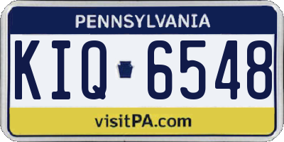 PA license plate KIQ6548