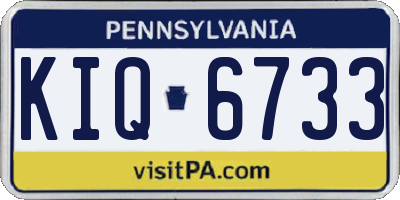 PA license plate KIQ6733