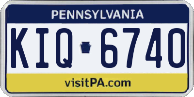 PA license plate KIQ6740