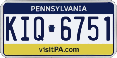 PA license plate KIQ6751