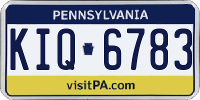 PA license plate KIQ6783