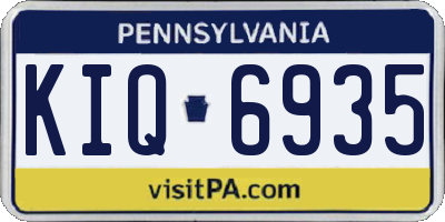 PA license plate KIQ6935