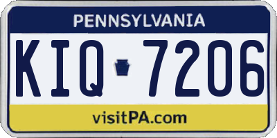 PA license plate KIQ7206