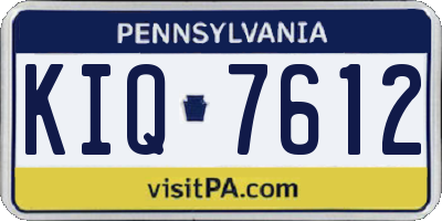 PA license plate KIQ7612