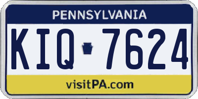 PA license plate KIQ7624