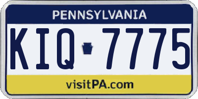 PA license plate KIQ7775