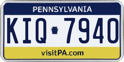 PA license plate KIQ7940