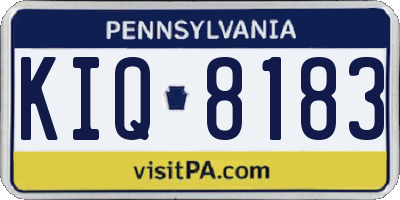 PA license plate KIQ8183