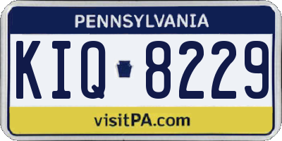 PA license plate KIQ8229