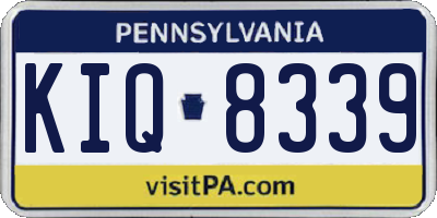 PA license plate KIQ8339