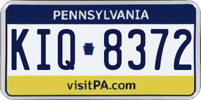PA license plate KIQ8372