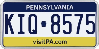 PA license plate KIQ8575