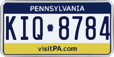 PA license plate KIQ8784