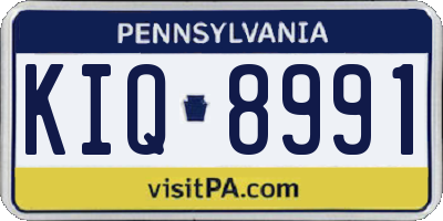 PA license plate KIQ8991