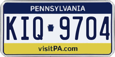 PA license plate KIQ9704