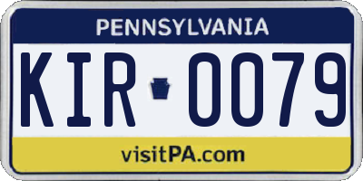 PA license plate KIR0079
