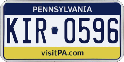 PA license plate KIR0596