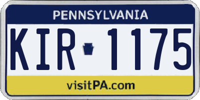 PA license plate KIR1175