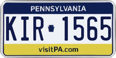 PA license plate KIR1565