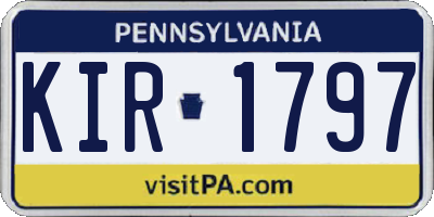 PA license plate KIR1797