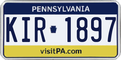 PA license plate KIR1897
