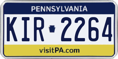 PA license plate KIR2264