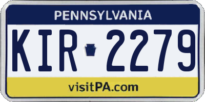 PA license plate KIR2279