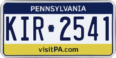 PA license plate KIR2541
