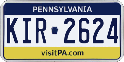 PA license plate KIR2624