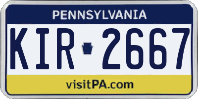PA license plate KIR2667