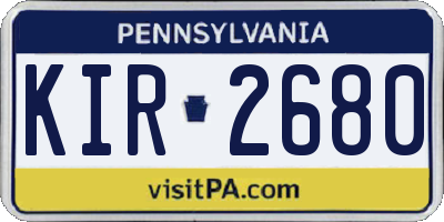 PA license plate KIR2680