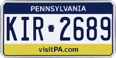 PA license plate KIR2689