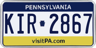PA license plate KIR2867