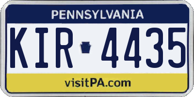 PA license plate KIR4435