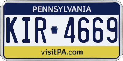 PA license plate KIR4669