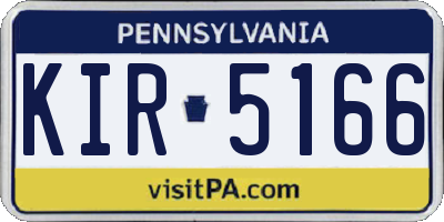 PA license plate KIR5166