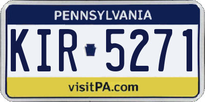 PA license plate KIR5271