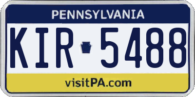 PA license plate KIR5488