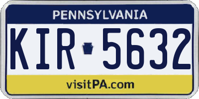 PA license plate KIR5632