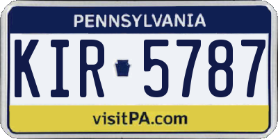 PA license plate KIR5787