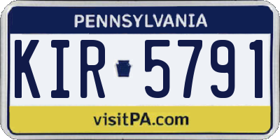 PA license plate KIR5791