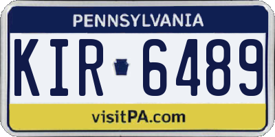 PA license plate KIR6489