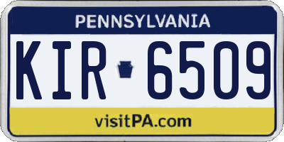 PA license plate KIR6509