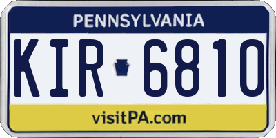 PA license plate KIR6810