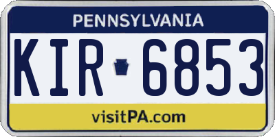 PA license plate KIR6853