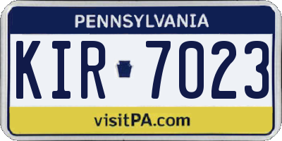 PA license plate KIR7023