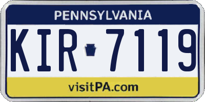 PA license plate KIR7119