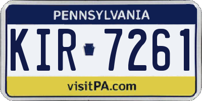 PA license plate KIR7261