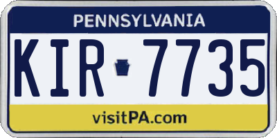PA license plate KIR7735