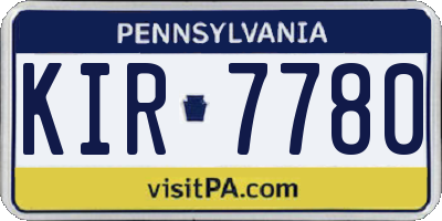 PA license plate KIR7780